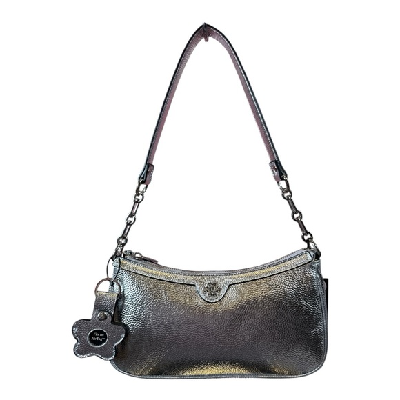Nanette Lepore Silver Shoulder Bag with Metallic Finish - Picture 1 of 10